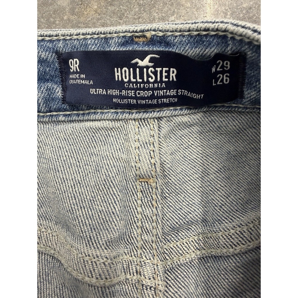 Hollister Women's Ultra High Rise Vintage Straight Crop Jeans Sz 9R‎ 29x26 NWT - Picture 3 of 10